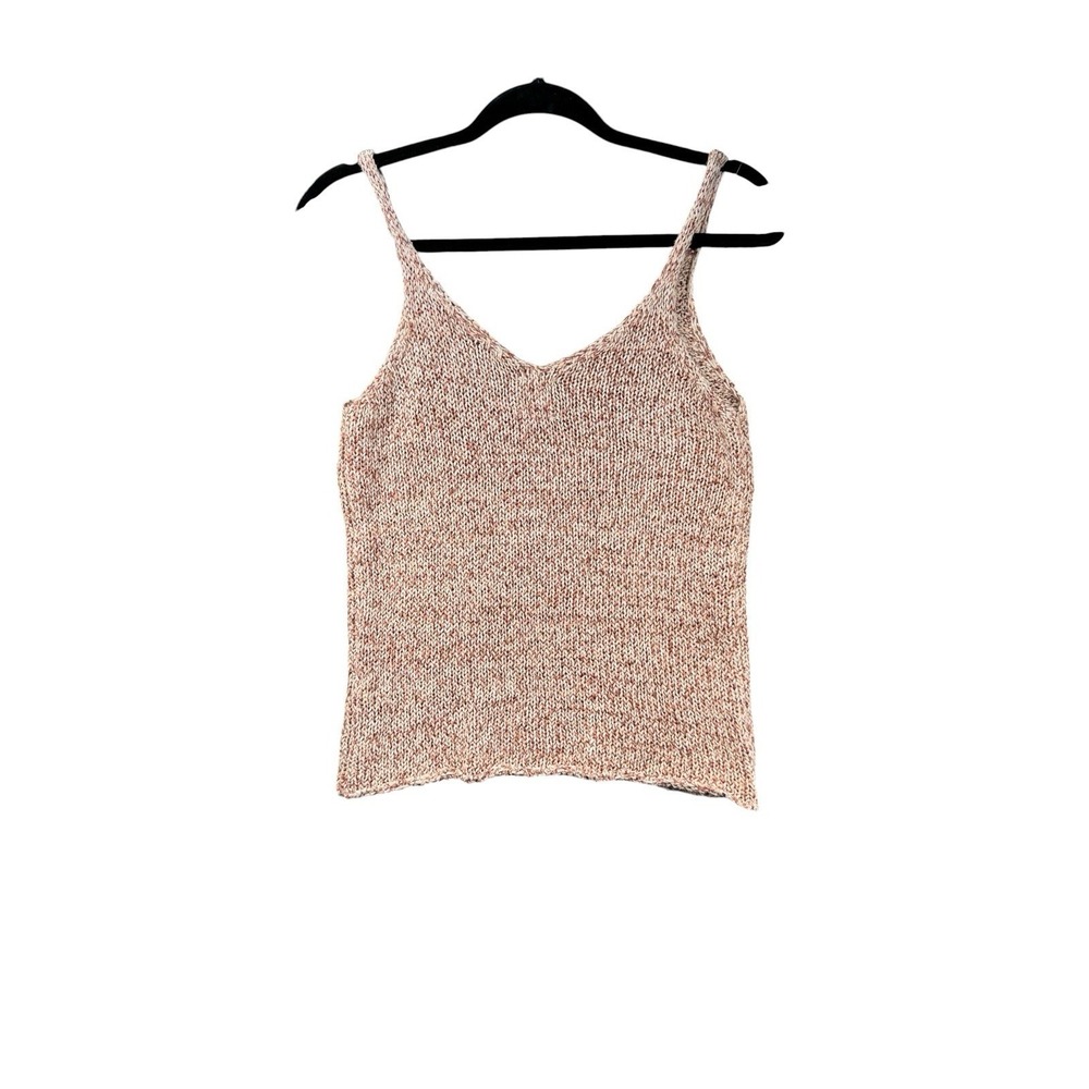 Harper Knit Tank Top Womens S Cream Pink Marled Sweater Cami Boho Festival - Picture 2 of 10